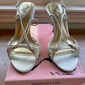 Silver and Gold Strappy Heels